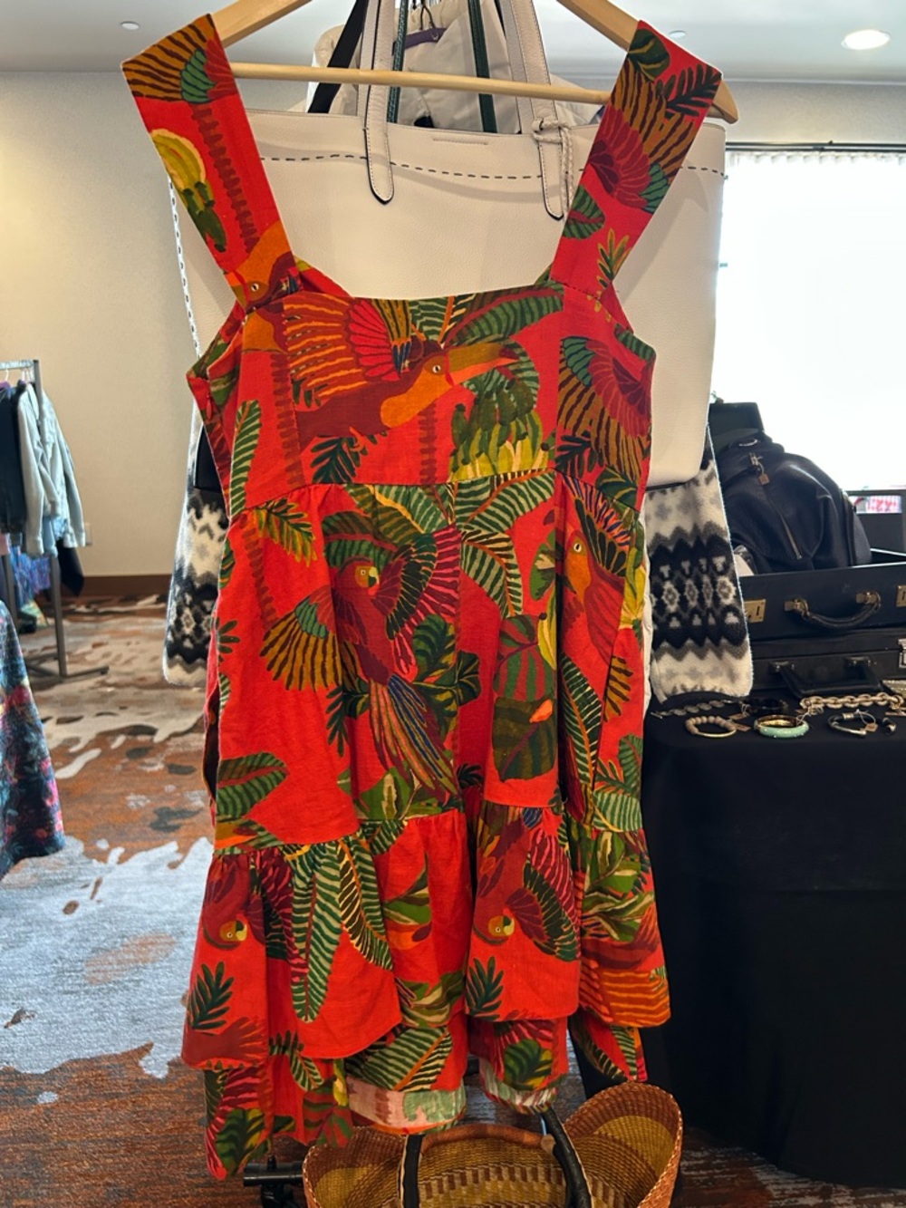 Farm Rio Red Tropical Print Sundress - Picture 3 of 4